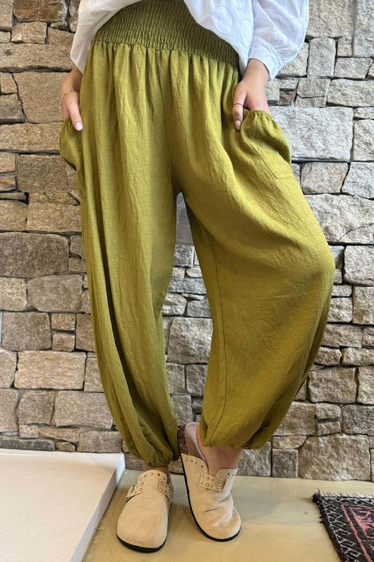 Basso Shirring Balloon Pant Rustic Olive **
